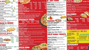 Pitza Pizza menu