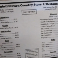 Campbell Station Country Store menu