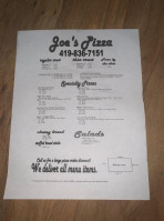 Joe's Pizza Kitchen menu