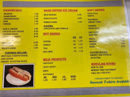 Curtis Famous Weiners menu