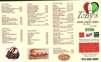 Tony’s Pizza Pasta Grill menu