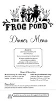 Frog Pond menu