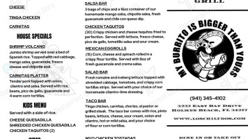 Los Chiludos Fresh Mexican Grill menu