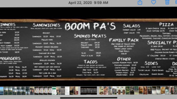 Boom Pa's Smokehouse Bbq And Convenience Store menu