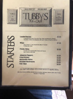 Tubbby's Grub Pub On The Rvr menu