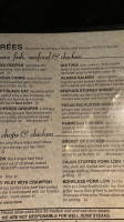 Backdraft Restaurant Bar menu