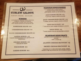 Curlew Saloon menu