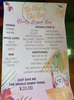 Ellie Mae's Tiki menu