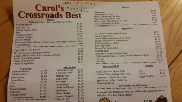 Carol's Crossroads Best menu