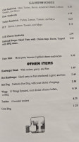Shannies Bar Grill menu