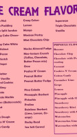 Stocking Ice Cream Parlor menu