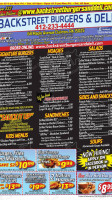 Backstreet Burgers Deli menu
