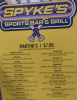 Spyke's Grill menu