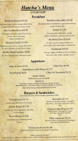 Hatcha's Cafe menu