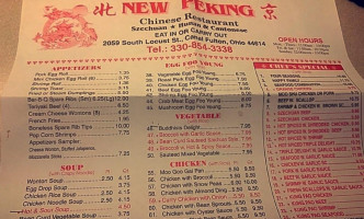 New Peking menu