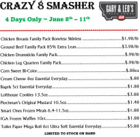 Gary Leo's Fresh Foods Iga menu