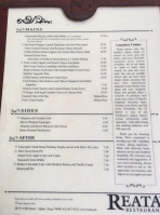 Reata Restaurant-Alpine menu