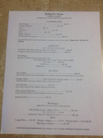 Como Pool Hall menu