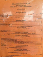 Islanders Bar menu