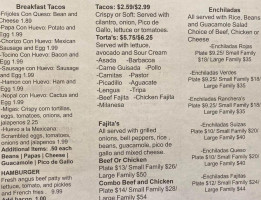 El Torito Grill Mexican Y Cantina menu