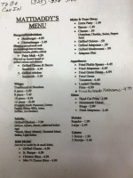 Mattdaddy's menu