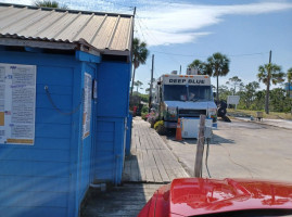 The Deep Blue Seafood Truck outside