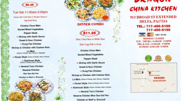 Dragon China Kitchen menu