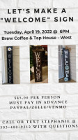 Brew Coffee Tap House W. Salem menu