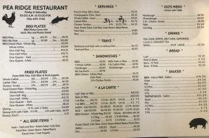 Pea Ridge B Que menu