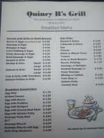 Quincy B's menu