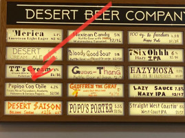 Desert Beer Company menu