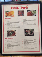 Omg Pho menu
