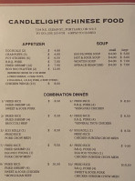 Candlelight And Lounge menu