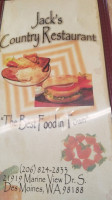 Jacks Country menu