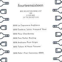 fourteensixteen menu