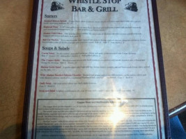 Whistle Stop Grill menu