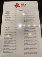 Aki Japanese menu