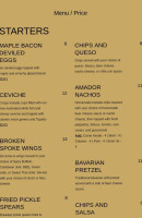 Amador Patio And Grill menu