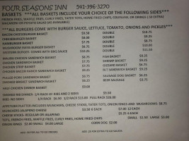 Four Season's Inn menu