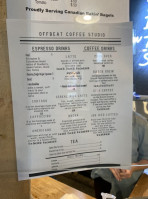 Offbeat Coffee Studio menu