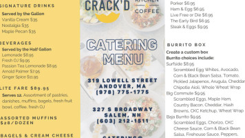 Crack'd Kitchen Coffee menu