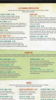 La Cabana- Ft. Atkinson menu