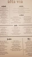 Alta Via menu