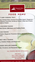 Grace Hill Winery menu
