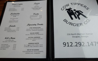 Cow Tippers Burger Company menu