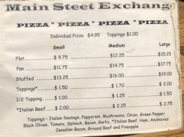 Main Street Exchange Pizza menu