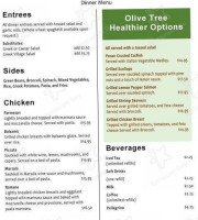 The Olive Tree menu