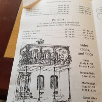 On The Bayou menu