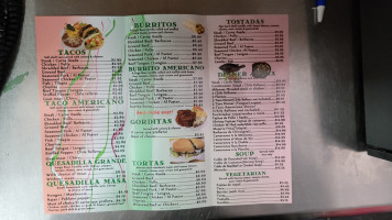 Tixteco Mexican menu
