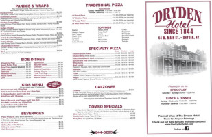 The Dryden menu